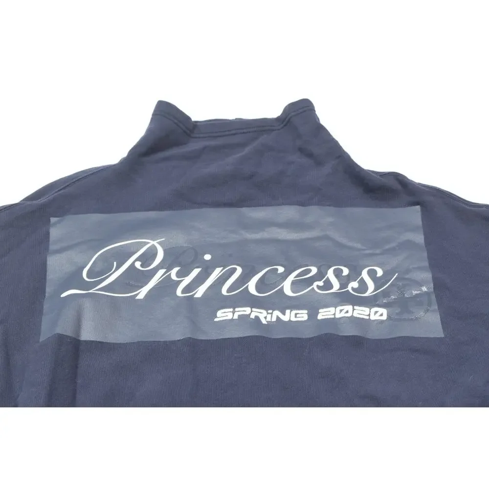 Tory Burch Princess 2020 Mock Neck Sweatshirt Womens Small Blue Long Sleeve